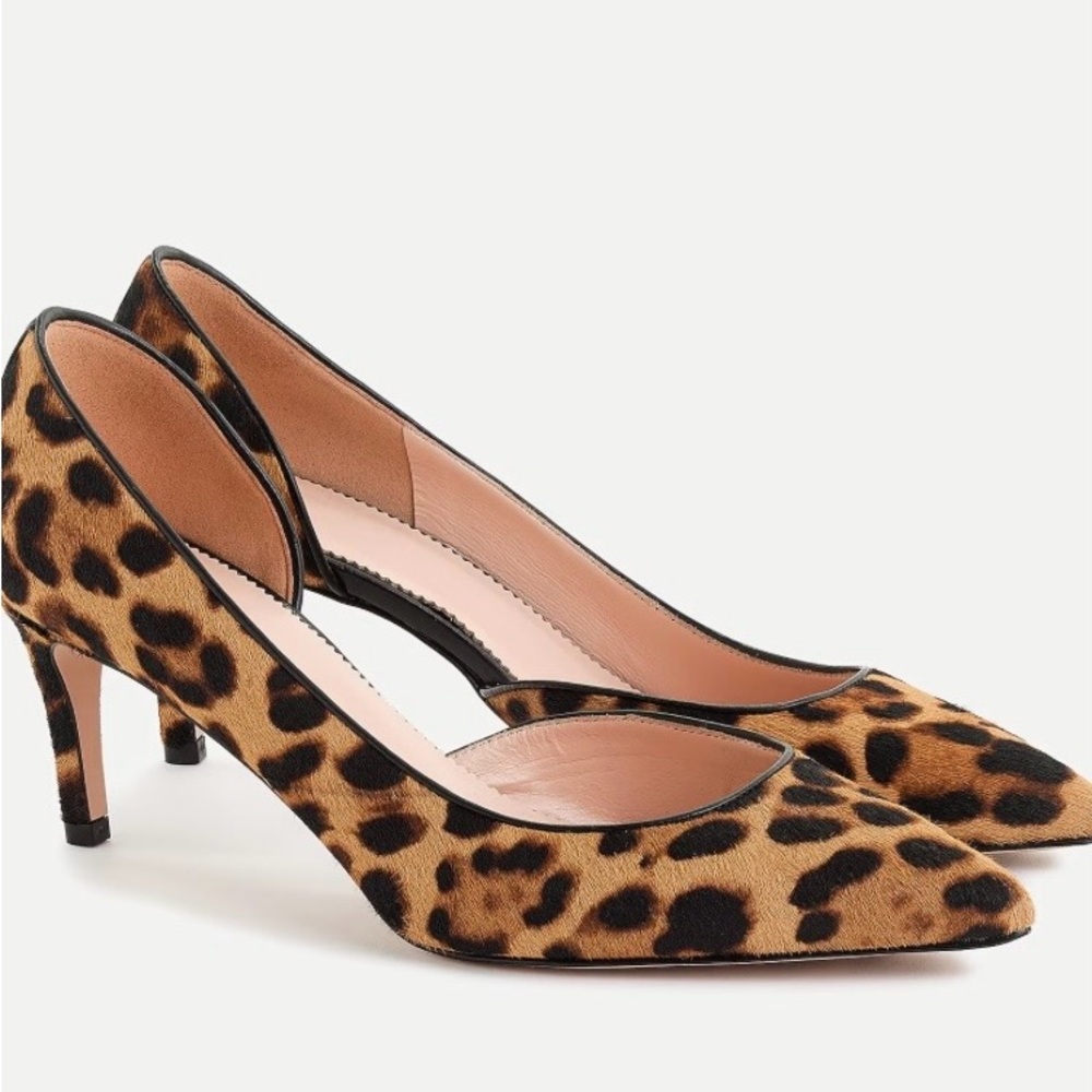 J.Crew Colette d’Orsay Leopard Print Kitten Heel Pumps